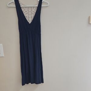 Mudd Dark Blue Dress with Cream Lace Back